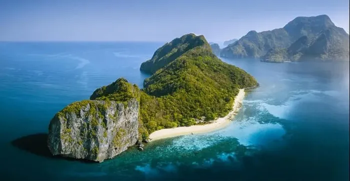 Framed Print : Drone Aerial Panorama image of Helicopter Island in the Bacuit Bay in El Nido Framed Print : Drone Aerial Panorama image of Helicopter Island in the Bacuit Bay in El Nido