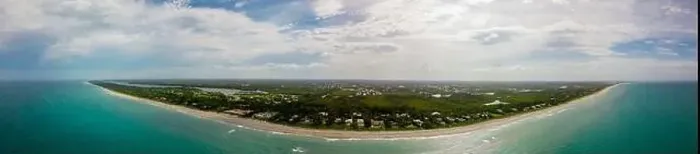 Framed Print : Drone aerial panorama Jupiter Beach Island Florida USA circa 2023 Framed Print : Drone aerial panorama Jupiter Beach Island Florida USA circa 2023