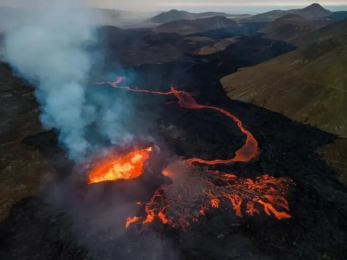 Framed Print : Drone aerial photo of Icelands 2023 Iceland Volcano Eruption Framed Print : Drone aerial photo of Icelands 2023 Iceland Volcano Eruption