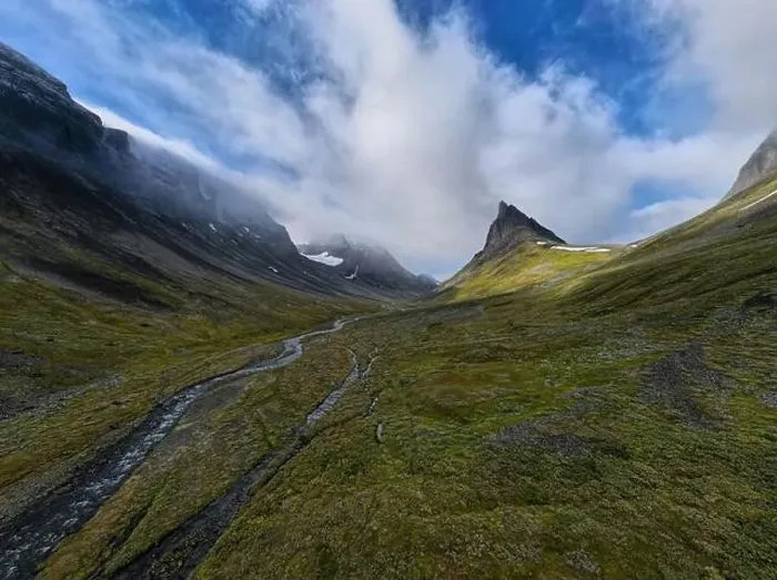 Framed Print : Drone aerial photo of Nallo mountain massif in Lapland, Sweden Framed Print : Drone aerial photo of Nallo mountain massif in Lapland, Sweden