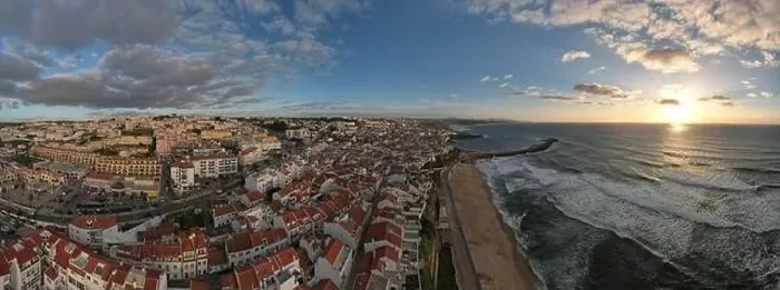 Framed Print : Drone aerial view over beaches and rocky coastline in Ericeira, Portugal Framed Print : Drone aerial view over beaches and rocky coastline in Ericeira, Portugal