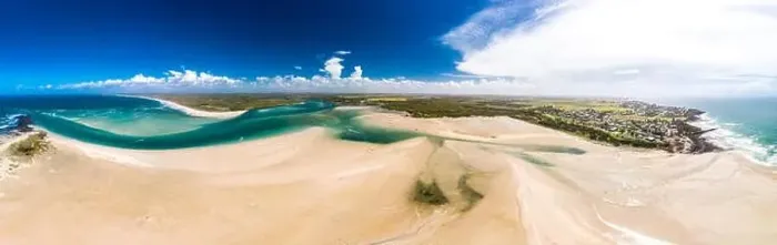 Framed Print : Drone aerial view of Elliott Heads Beach and River, Queensland, Australia Framed Print : Drone aerial view of Elliott Heads Beach and River, Queensland, Australia