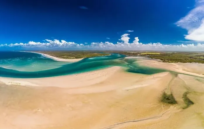 Framed Print : Drone aerial view of Elliott Heads Beach and River, Queensland, Australia Framed Print : Drone aerial view of Elliott Heads Beach and River, Queensland, Australia