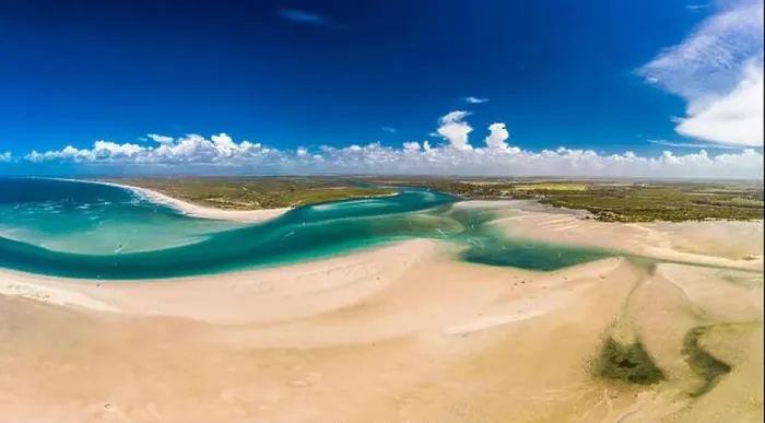 Framed Print : Drone aerial view of Elliott Heads Beach and River, Queensland, Australia Framed Print : Drone aerial view of Elliott Heads Beach and River, Queensland, Australia