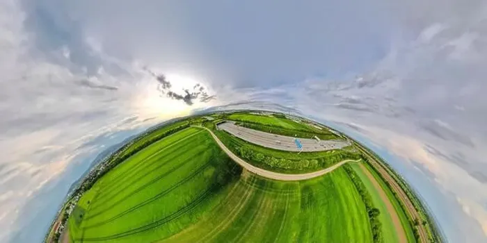 Framed Print : Drone aerial view extreme wide angle shot of southern Vienna Austria with Farm land Framed Print : Drone aerial view extreme wide angle shot of southern Vienna Austria with Farm land