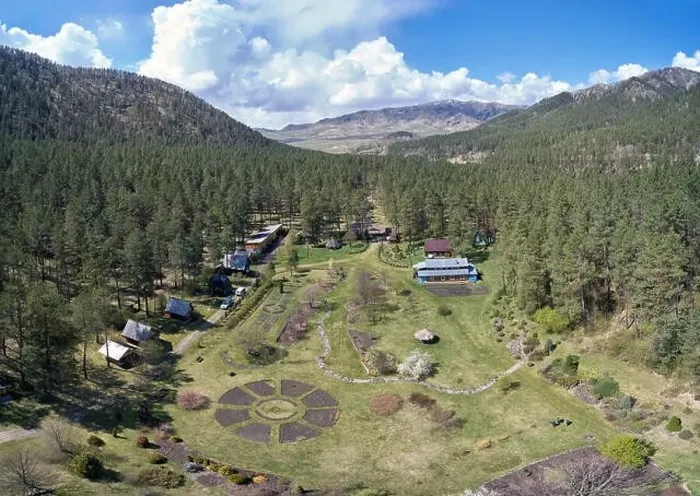 Framed Print : Drone bird's-eye panorama of Gorno-Altai Botanical Garden. Altai, Russia Framed Print : Drone bird's-eye panorama of Gorno-Altai Botanical Garden. Altai, Russia