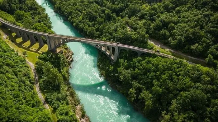 Framed Print : Drone Capture of Solkan Rail Bridge Across River Soca in Slovenia Framed Print : Drone Capture of Solkan Rail Bridge Across River Soca in Slovenia