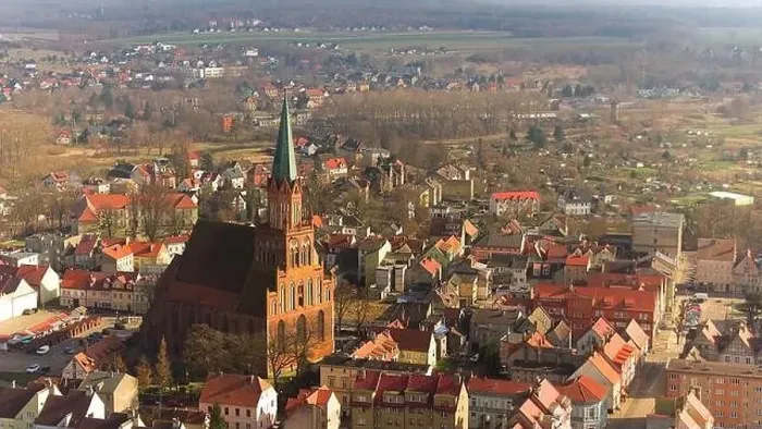 Framed Print : A drone captures Trzebiatów on a cloudy day Framed Print : A drone captures Trzebiatów on a cloudy day