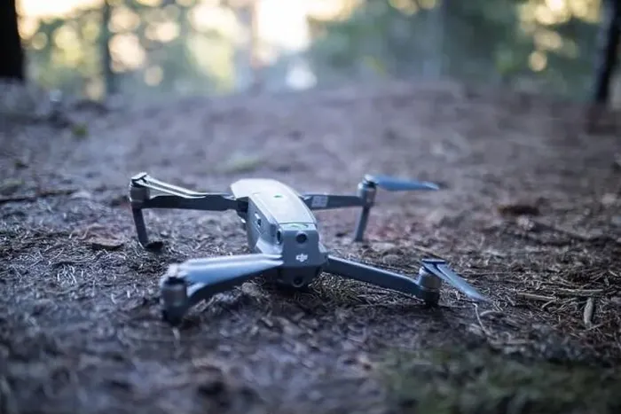 Framed Print : Drone on the dirt ground with blurry background Framed Print : Drone on the dirt ground with blurry background