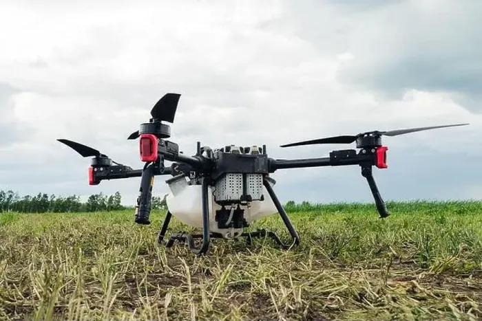 Framed Print : drone in farm use for spray a water