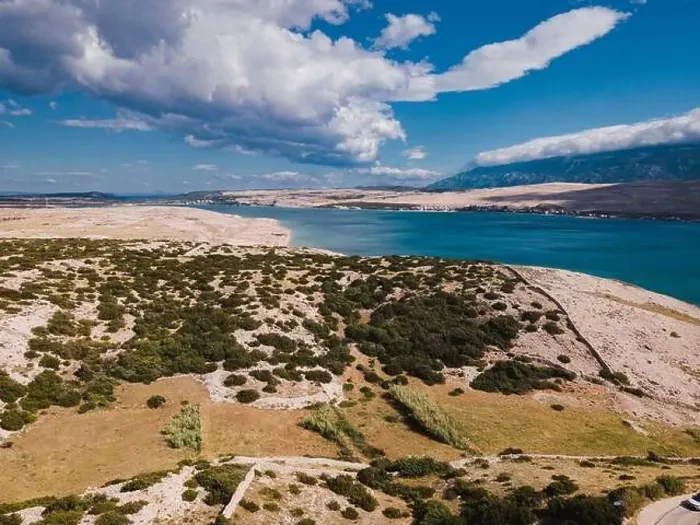 Framed Print : Drone flight over the beautiful island of Pag in Croatia, simuni, novalja, zrece beach Framed Print : Drone flight over the beautiful island of Pag in Croatia, simuni, novalja, zrece beach