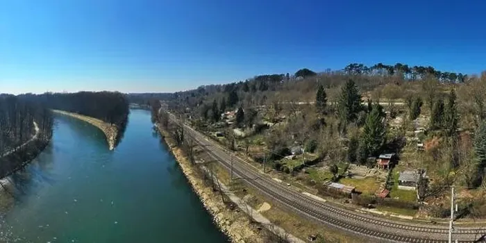 Framed Print : Drone flight on the Iller near Wiblingen in good weather Framed Print : Drone flight on the Iller near Wiblingen in good weather