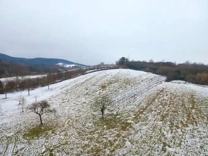 Framed Print : drone flight over landscape with very little snow
