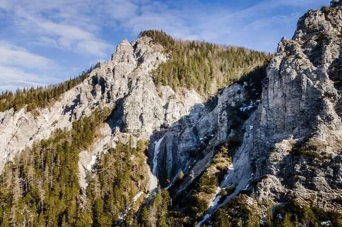 Framed Print : Drone flight over the Oetschergraeben canyon in Lower Austria in winter Framed Print : Drone flight over the Oetschergraeben canyon in Lower Austria in winter