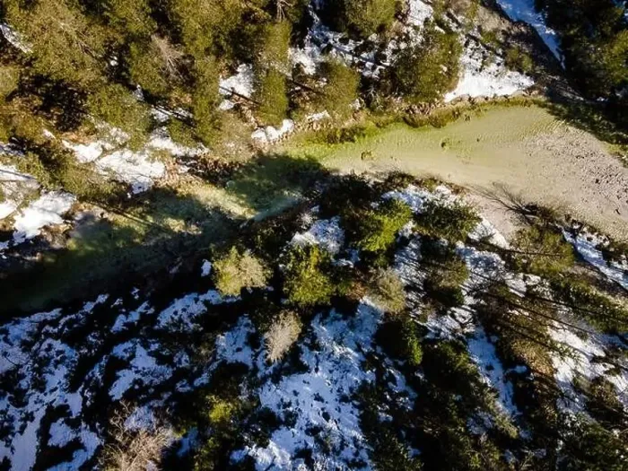 Framed Print : Drone flight over the Oetschergraeben canyon in Lower Austria in winter Framed Print : Drone flight over the Oetschergraeben canyon in Lower Austria in winter