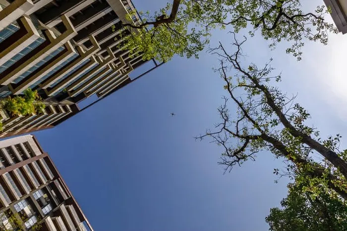 Framed Print : Drone flying in the sky. Drone outdoor Framed Print : Drone flying in the sky. Drone outdoor