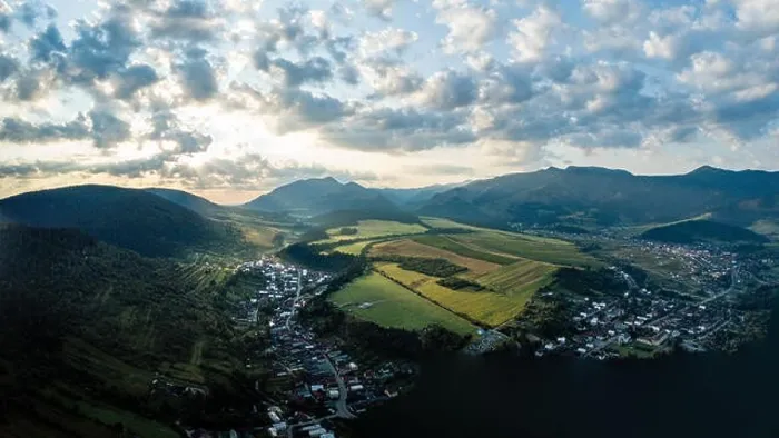 Framed Print : drone image. aerial view of rural mountain area in Slovakia Framed Print : drone image. aerial view of rural mountain area in Slovakia