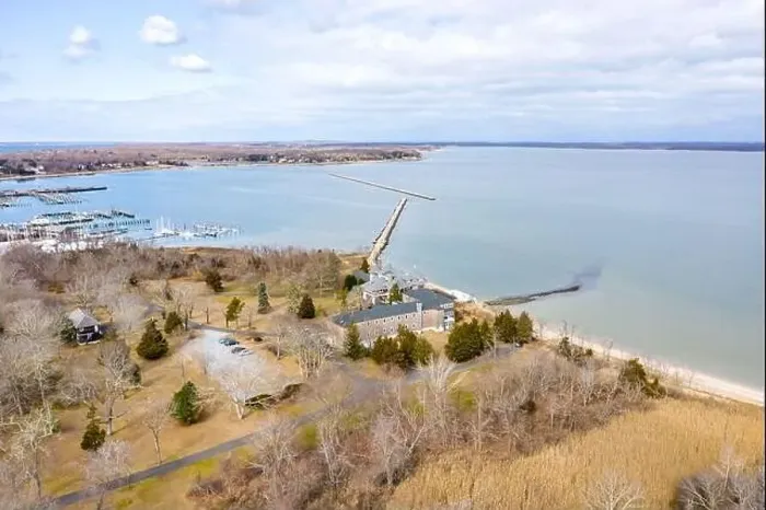 Framed Print : Drone image of Cormaria and Breakwater in Sag Harbor, NY Framed Print : Drone image of Cormaria and Breakwater in Sag Harbor, NY