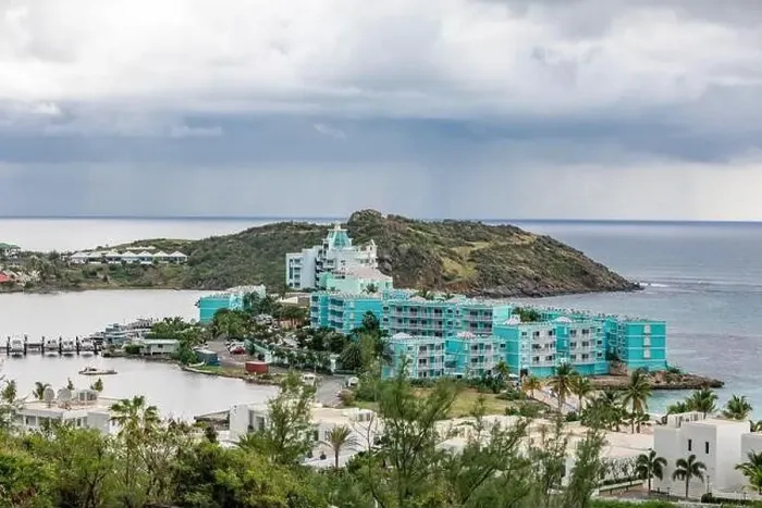 Framed Print : Drone image of Oyster Bay Beach Resort in St Martin Framed Print : Drone image of Oyster Bay Beach Resort in St Martin