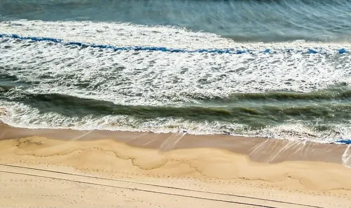 Framed Print : drone image of the surf at Indian Wells Beach, Amagansett, NY Framed Print : drone image of the surf at Indian Wells Beach, Amagansett, NY