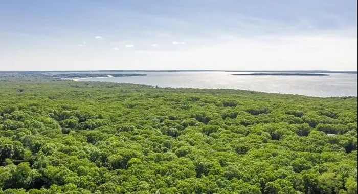 Framed Print : Drone images of the area of Noyac, Jessups Neck and Noyac, NY