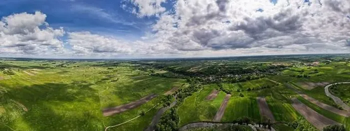 Framed Print : Drone Panorama Over Agriculture Landscape at Spring in Poland Framed Print : Drone Panorama Over Agriculture Landscape at Spring in Poland