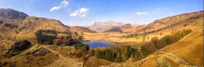Framed Print : Drone Panorama over Blea Tarn towards the Langdale Pikes. Drone Photo by a UK CAA approved Commercial SUA Pilot Framed Print : Drone Panorama over Blea Tarn towards the Langdale Pikes. Drone Photo by a UK CAA approved Commercial SUA Pilot