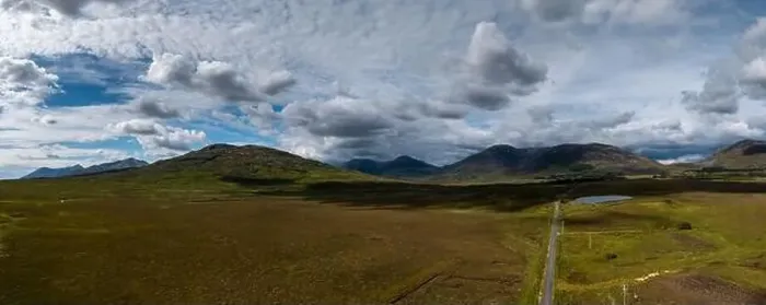 Framed Print : drone panorama landscape of Connemara National Park and the Twelve Bens mountains in western Ireland Framed Print : drone panorama landscape of Connemara National Park and the Twelve Bens mountains in western Ireland