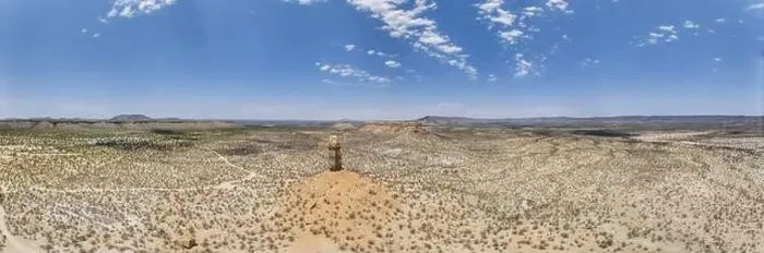 Framed Print : Drone panorama of the landscape around the famous Vingerklip rock needle in northern Namibia during the day in summer Framed Print : Drone panorama of the landscape around the famous Vingerklip rock needle in northern Namibia during the day in summer
