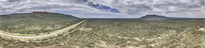Framed Print : Drone panorama of the landscape around the Waterberg in Namibia during the day in summer