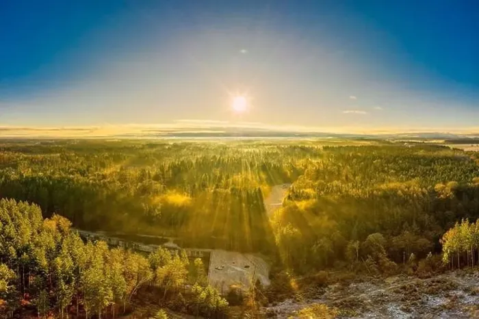 Framed Print : Drone panoramic photo of foggy sunrise over forest, idyllic peace of landscape in southern Bavaria, Germany Framed Print : Drone panoramic photo of foggy sunrise over forest, idyllic peace of landscape in southern Bavaria, Germany