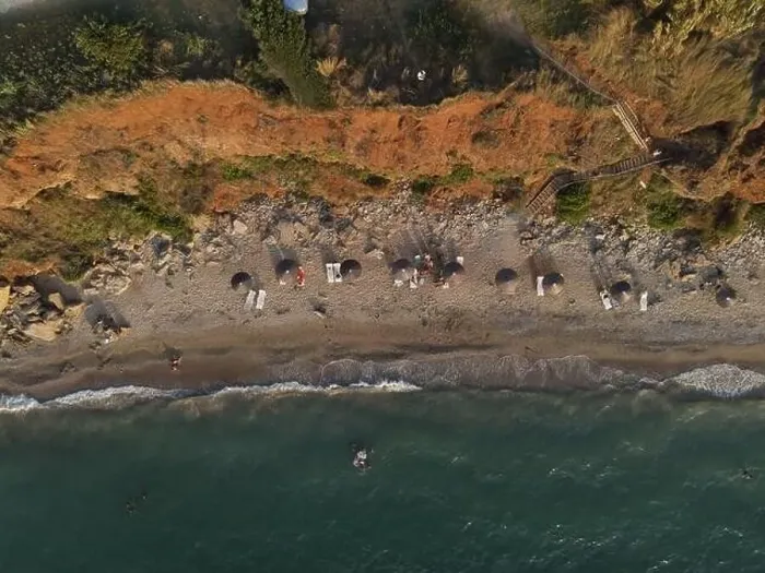 Framed Print : drone photo of exotic place mytikas beach in preveza, greece, epirus Framed Print : drone photo of exotic place mytikas beach in preveza, greece, epirus