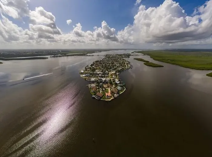 Framed Print : Drone photo Matlacha Florida USA Framed Print : Drone photo Matlacha Florida USA
