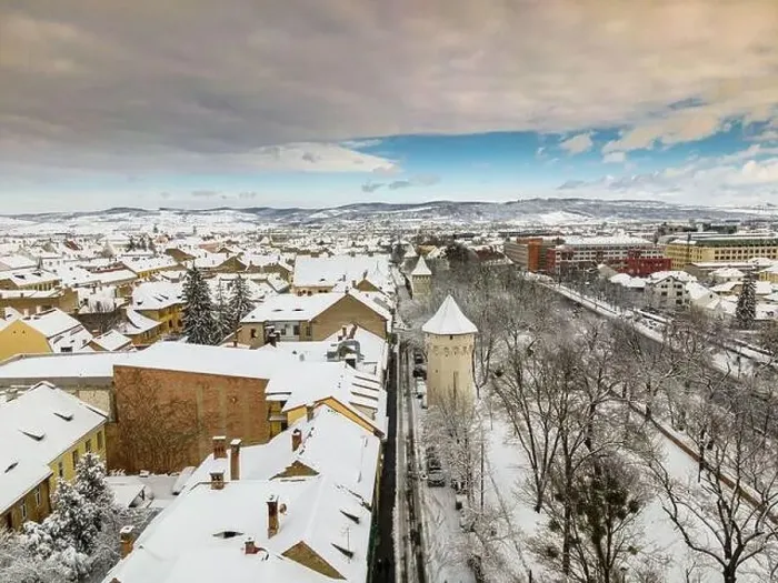 Framed Print : Drone photography of the city center of Sibiu Framed Print : Drone photography of the city center of Sibiu