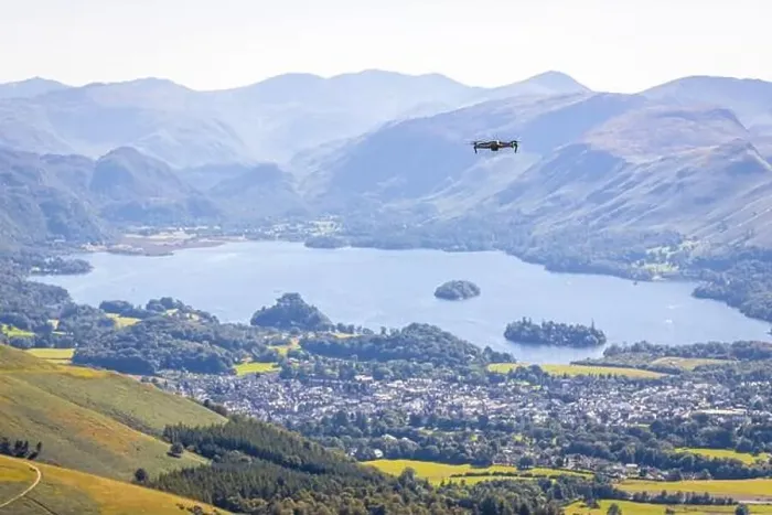 Framed Print : Drone photography in mountains in summer time Framed Print : Drone photography in mountains in summer time