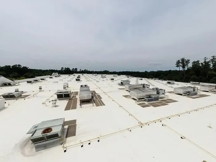 Framed Print : Drone photos of commercial roofs Framed Print : Drone photos of commercial roofs