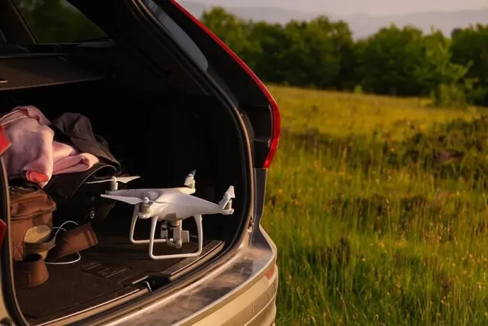 Framed Print : drone ready for fly in suv trunk landscape nature mountains sunset Framed Print : drone ready for fly in suv trunk landscape nature mountains sunset