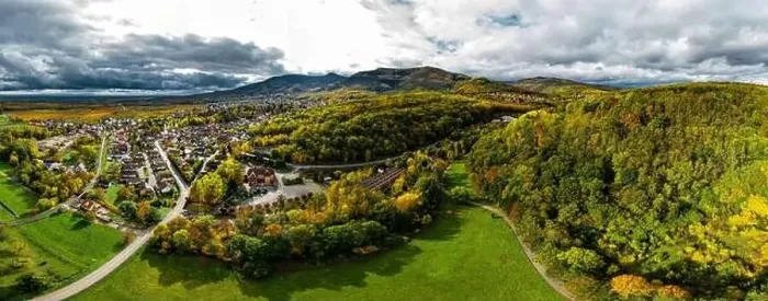 Framed Print : A drone rises above a multi-colored valley in the Vosges Framed Print : A drone rises above a multi-colored valley in the Vosges