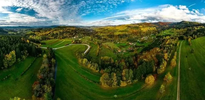 Framed Print : A drone rises above a multi-colored valley in the Vosges Framed Print : A drone rises above a multi-colored valley in the Vosges