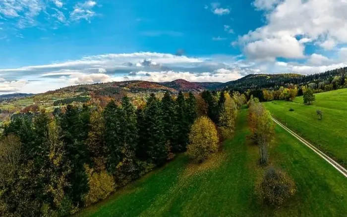 Framed Print : A drone rises above a multi-colored valley in the Vosges Framed Print : A drone rises above a multi-colored valley in the Vosges