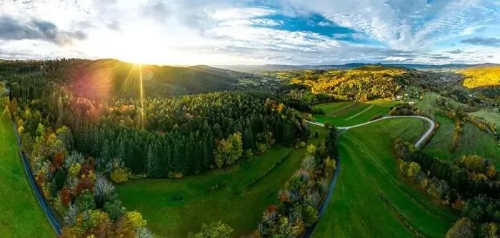 Framed Print : A drone rises above a multi-colored valley in the Vosges Framed Print : A drone rises above a multi-colored valley in the Vosges