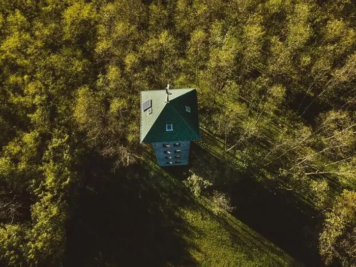Framed Print : Drone shot of the Great Lookout on the hillside with the wooded area behind it Framed Print : Drone shot of the Great Lookout on the hillside with the wooded area behind it
