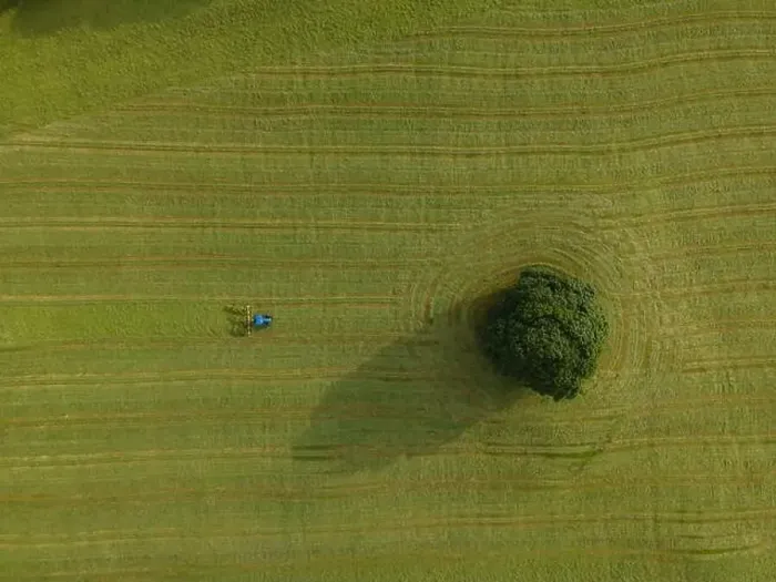 Framed Print : A drone shot of a tractor turning grass in a meadow near the Yorkshire Dales village of Malham, North Yorkshire Framed Print : A drone shot of a tractor turning grass in a meadow near the Yorkshire Dales village of Malham, North Yorkshire
