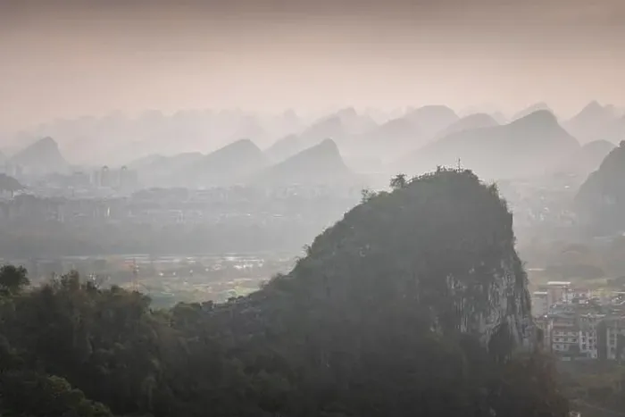 Framed Print : Drone Sunset View of Guilin, Li River and Karst mountains, Guilin city, Guangxi, province, China Framed Print : Drone Sunset View of Guilin, Li River and Karst mountains, Guilin city, Guangxi, province, China