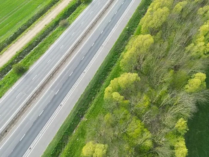 Framed Print : Drone view of part of anEnglish dual carriage way shown in the East Anglian countryside Framed Print : Drone view of part of anEnglish dual carriage way shown in the East Anglian countryside