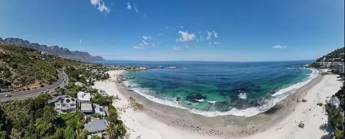 Framed Print : Drone view at the beach of Clifton near Cape Town on South Africa Framed Print : Drone view at the beach of Clifton near Cape Town on South Africa