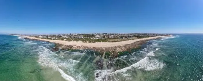 Framed Print : Drone view at the beach of Jeffrey's bay on South Africa Framed Print : Drone view at the beach of Jeffrey's bay on South Africa