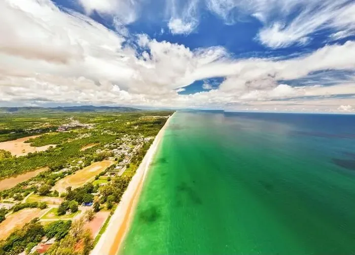 Framed Print : Drone view Beautiful clouds blue sky over sea in high season at Phuket Thailand Framed Print : Drone view Beautiful clouds blue sky over sea in high season at Phuket Thailand