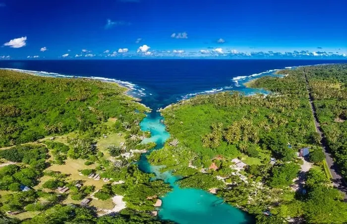 Framed Print : Drone view of The Blue Lagoon, Port Vila, Efate, Vanuatu - famous tourist destination Framed Print : Drone view of The Blue Lagoon, Port Vila, Efate, Vanuatu - famous tourist destination