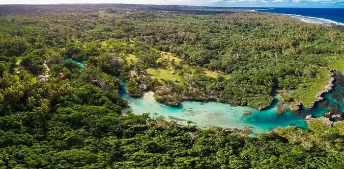 Framed Print : Drone view of The Blue Lagoon, Port Vila, Efate, Vanuatu - famous tourist destination Framed Print : Drone view of The Blue Lagoon, Port Vila, Efate, Vanuatu - famous tourist destination